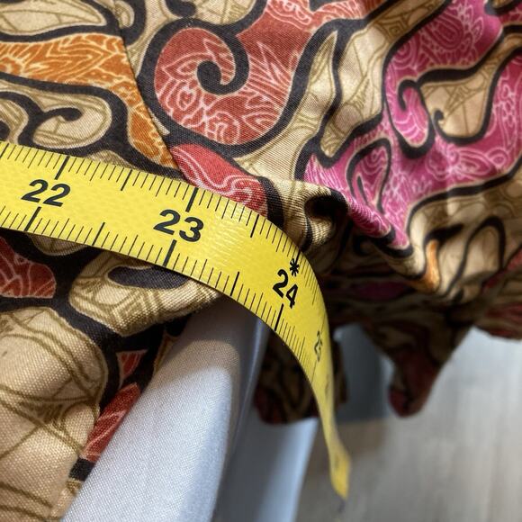 Vintage African Fabric Women's Vibrant Print Ruffle Blouse Est. Size XL Flowy - Picture 4 of 9